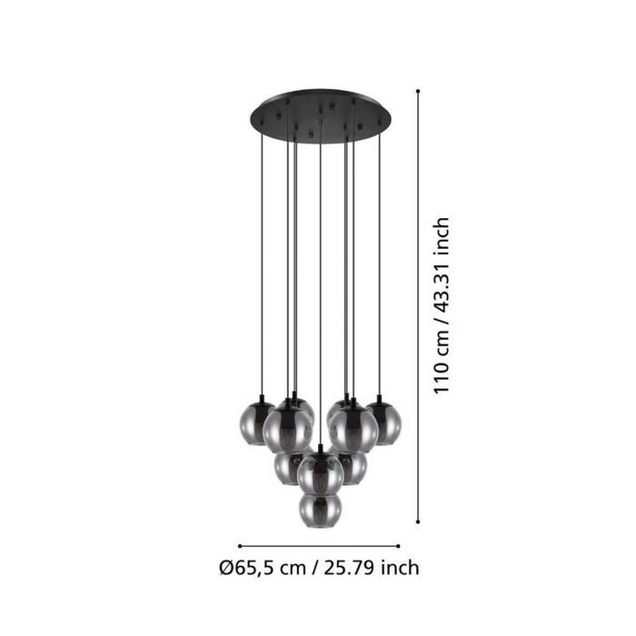 Eglo Ariscani klyngependel sort 10 lamper